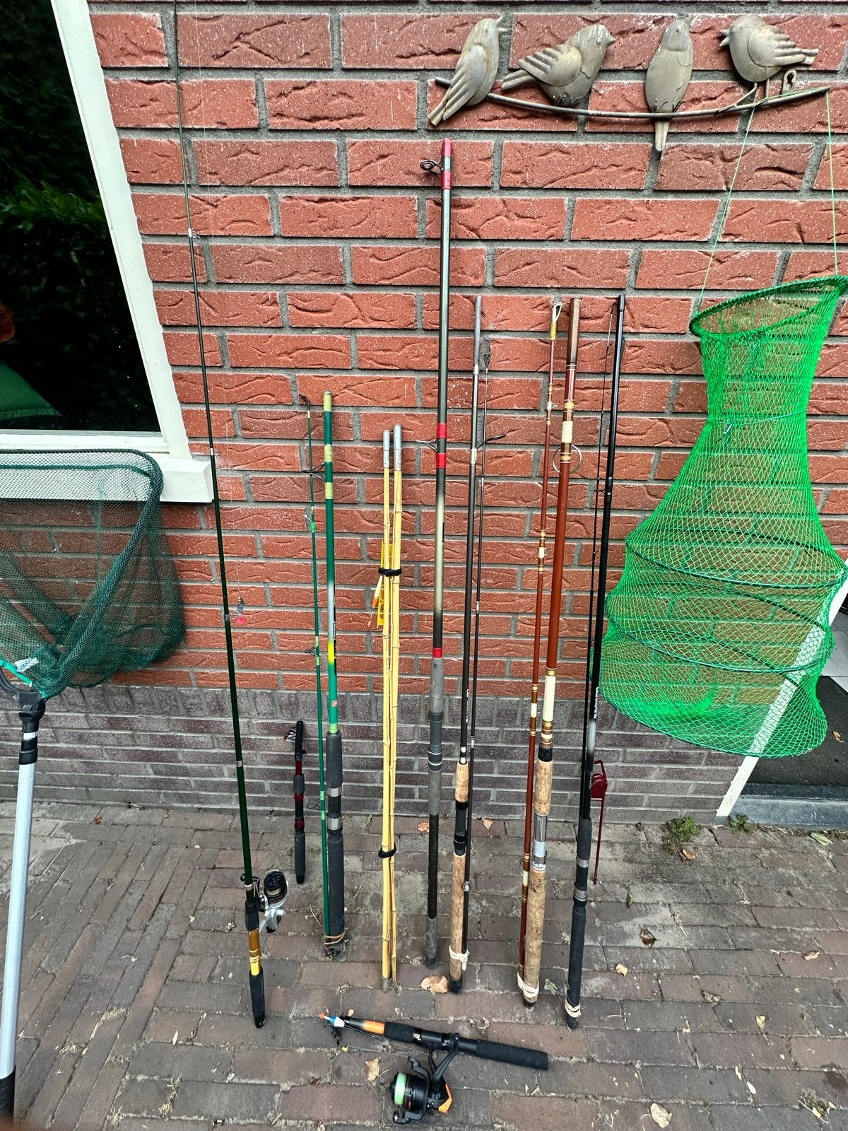 Grote partij visspullen: hengels, netten, kunstaas en meer!, Watersport en Boten, Ophalen of Verzenden, Gebruikt, Complete hengel