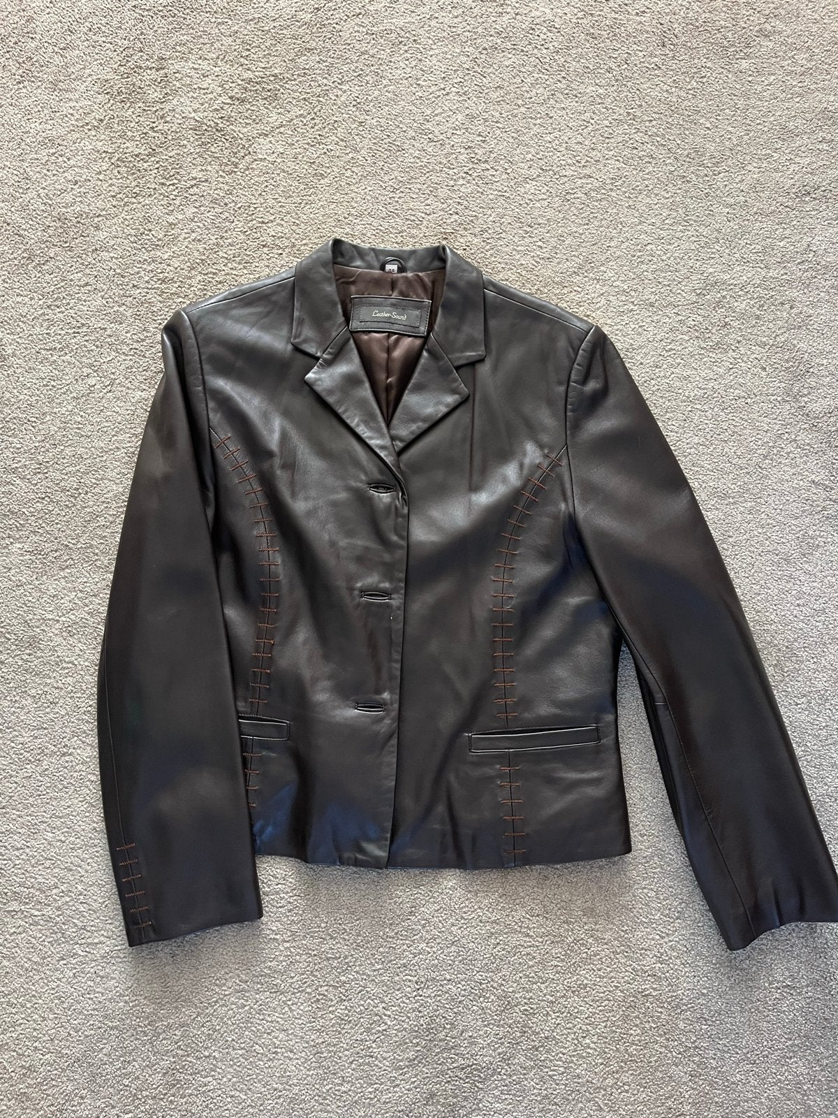 Nieuw bruin leren jack van Leather Sound, maat 44, Ophalen of Verzenden, Nieuw, Maat 42/44 (L), Bruin