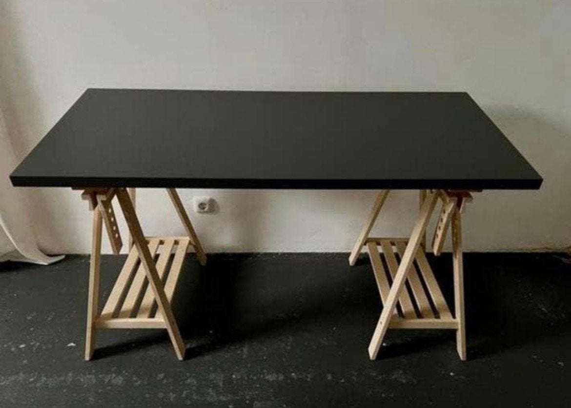 IKEA Bureau Lagkapten/Mittback berkenhout naturel/grijs, Huis en Inrichting, Bureaus, Ophalen, Hout, Zo goed als nieuw, IKEA