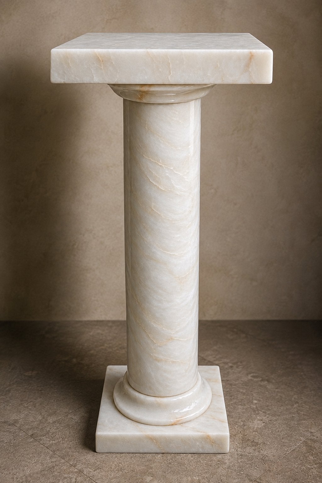 Oude Italiaanse Cristallino marmeren sokkel – Verona – 80 cm, Huis en Inrichting, Ophalen, Gebruikt