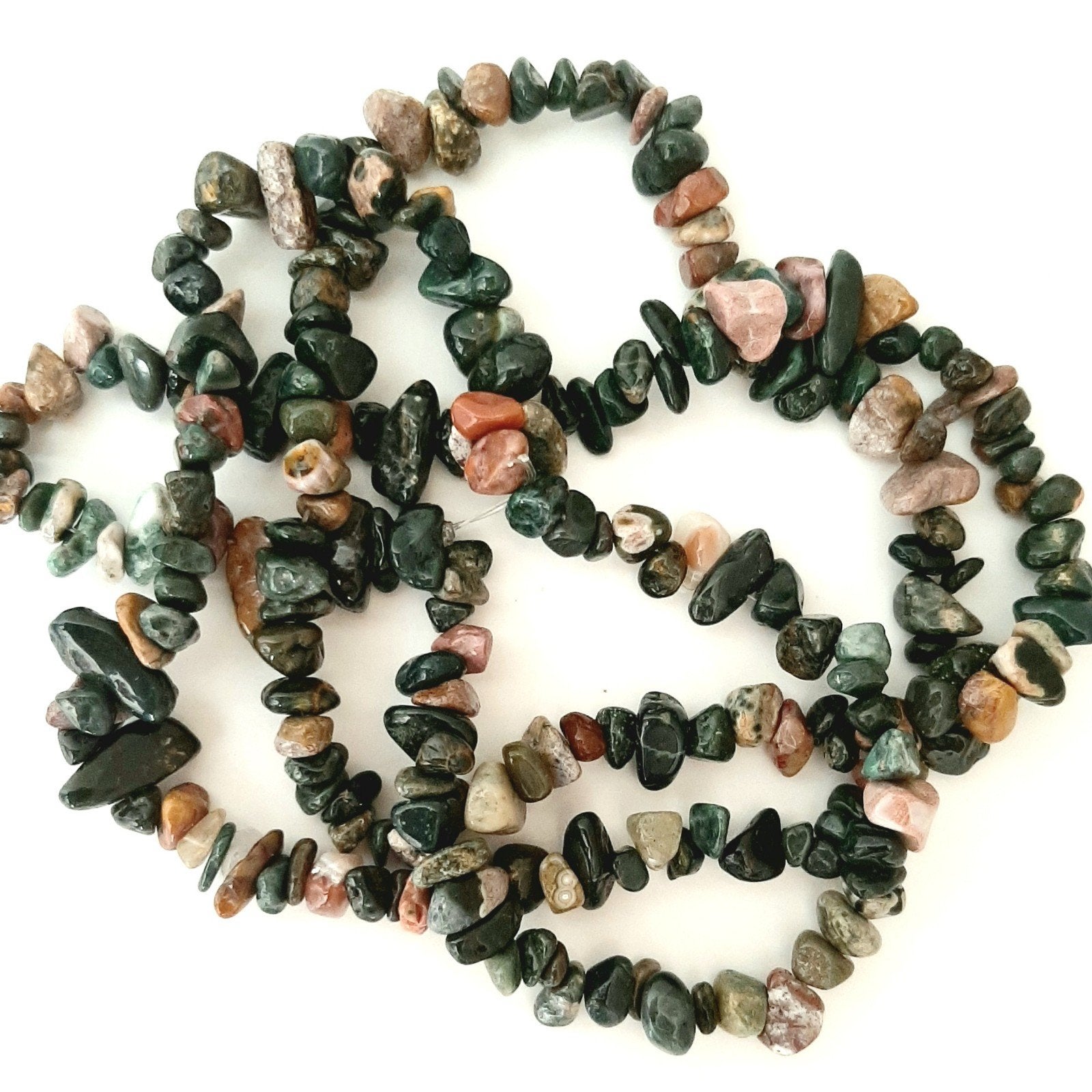 SALE: Halsketting van Indian Agaat edelsteen, 80 cm, Ophalen of Verzenden, Nieuw, Overige kleuren, Steen of Mineraal