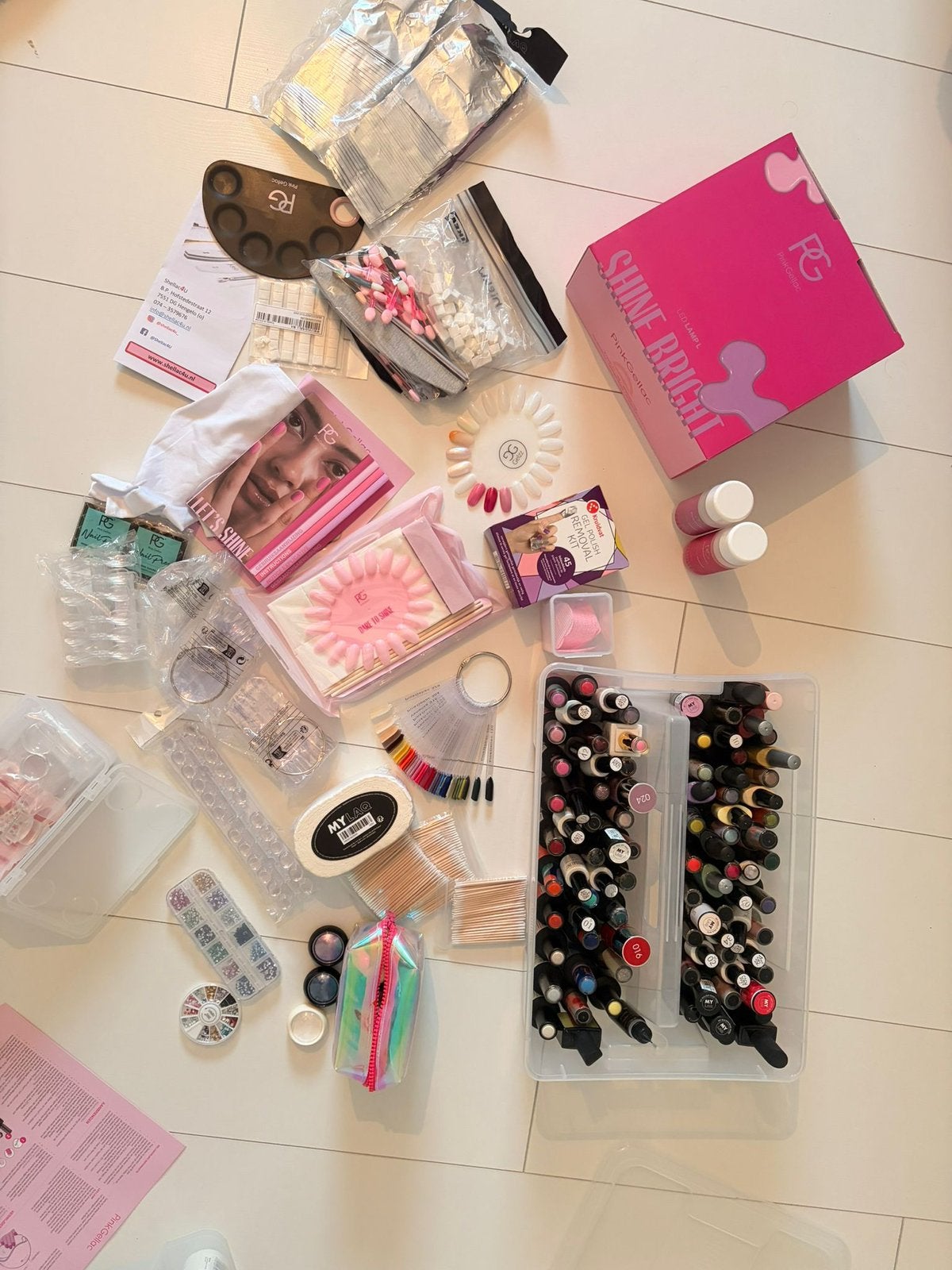 Gel nagellak collectie (pink gellac), Ophalen, Overige kleuren, Zo goed als nieuw, Handen en Nagels