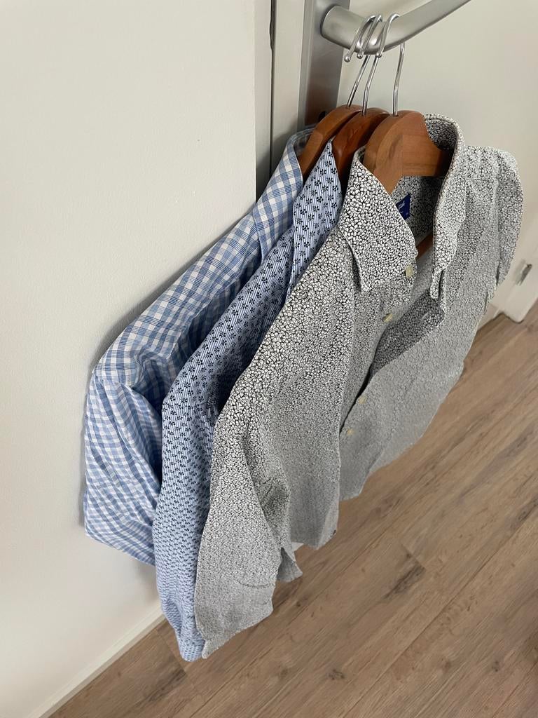 3x mooi overhemd ADAM, van Gils, Hilfiger maat 39!, Kleding | Heren, Ophalen of Verzenden, Zo goed als nieuw, Blauw, Halswijdte 39/40 (M)