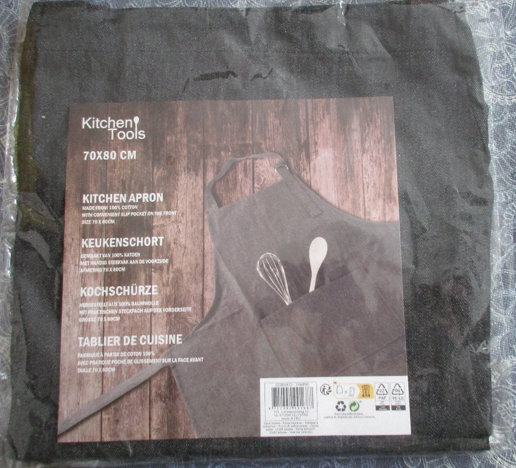 nieuw in plastic keukenschort zwart katoen, Zwart, Nieuw, Ophalen of Verzenden, Schort