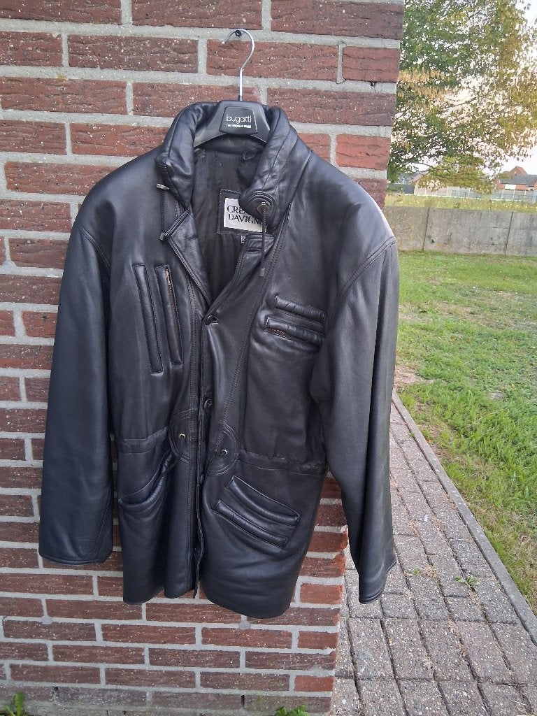 Heren leer jas Creation Davigno Mt52, Maat 52/54 (L), Zwart, Creation Davigno, Ophalen of Verzenden