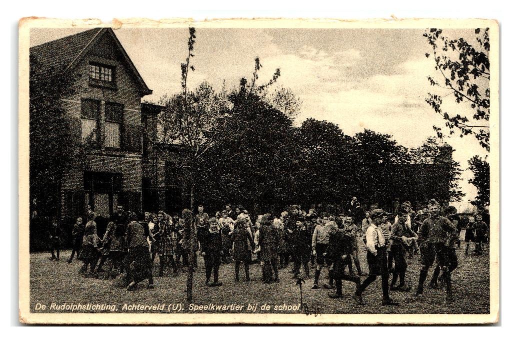 Achterveld, De Rudolphstichting - Speelkwartier. Zie beschr., Verzamelen, Ansichtkaarten | Nederland, Ophalen of Verzenden, 1920 tot 1940