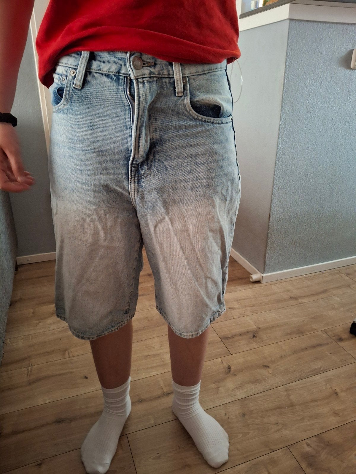 Baggy jeans shorts W28, Blauw, W32 (confectie 46) of kleiner, Gedragen, C&A