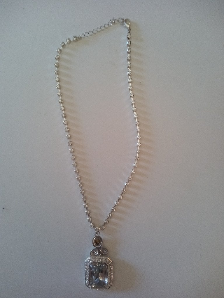 Ketting Rhinstone Jewellery 1950 (1), Ophalen, Zo goed als nieuw, Zilver, Overige materialen