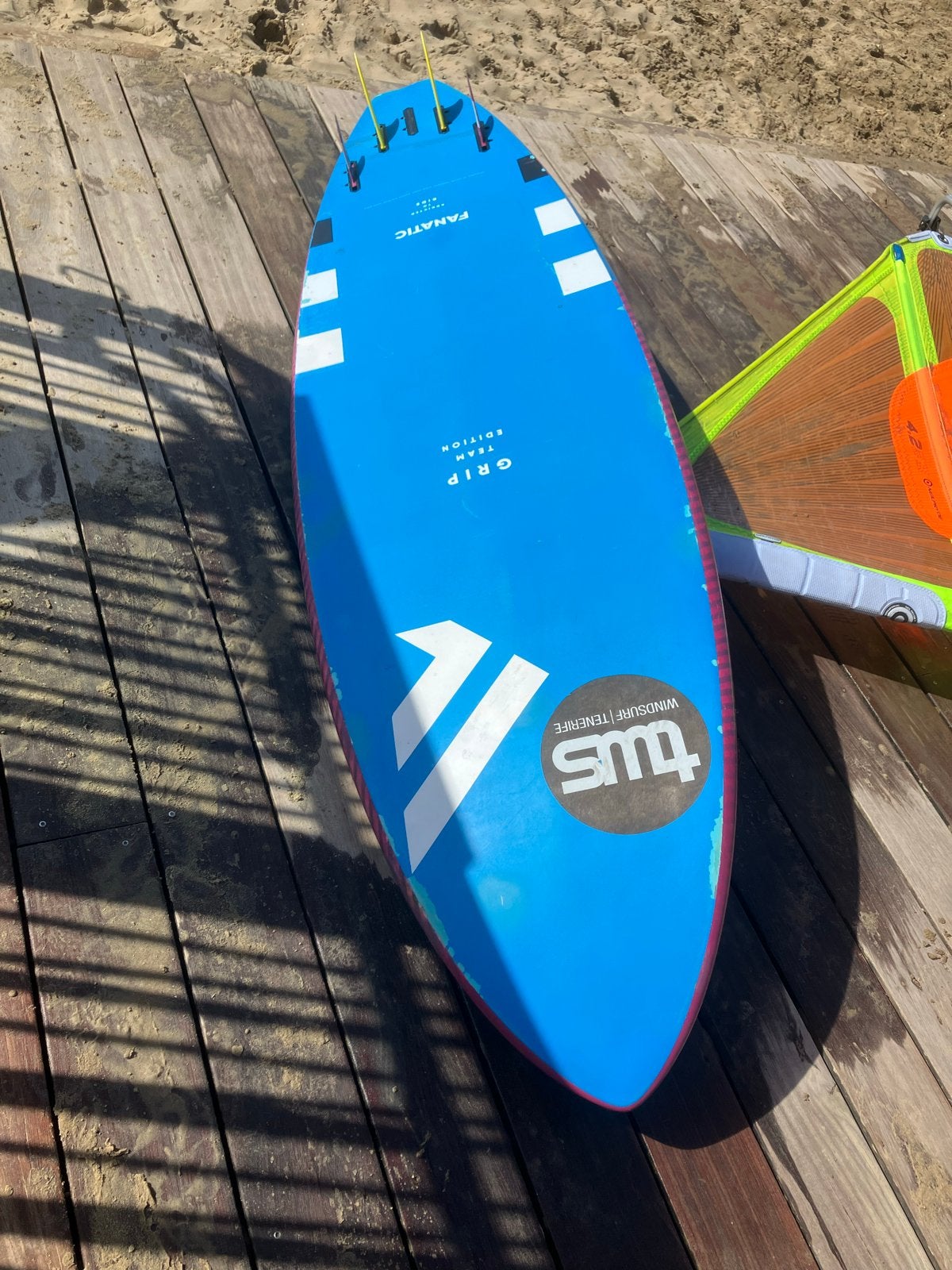 Fanatic Grip 86 liter board en zeilen, Gebruikt, 3.5 tot 5 m², Minder dan 250 cm, Overige typen