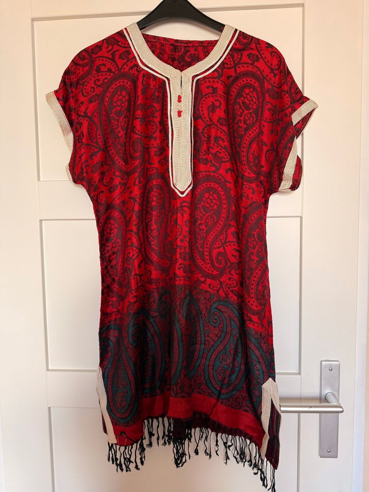 Marokkaanse style Kaftan/Gandoura/jurk met paisley print, Maat 38/40 (M), Nieuw, Ophalen of Verzenden, Knielengte