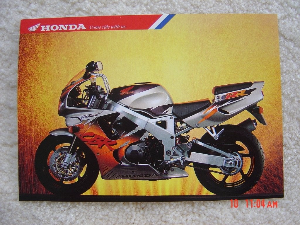 ansichtkaart Honda cbr900rr fireblade nicky Hayden Spencer, Ophalen of Verzenden, 1980 tot heden, Ongelopen, Voertuig