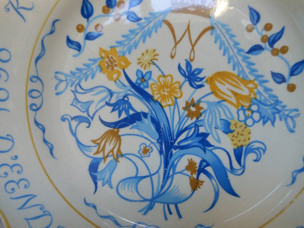 Handbeschilderd Gouds Plateel bord, Ophalen of Verzenden