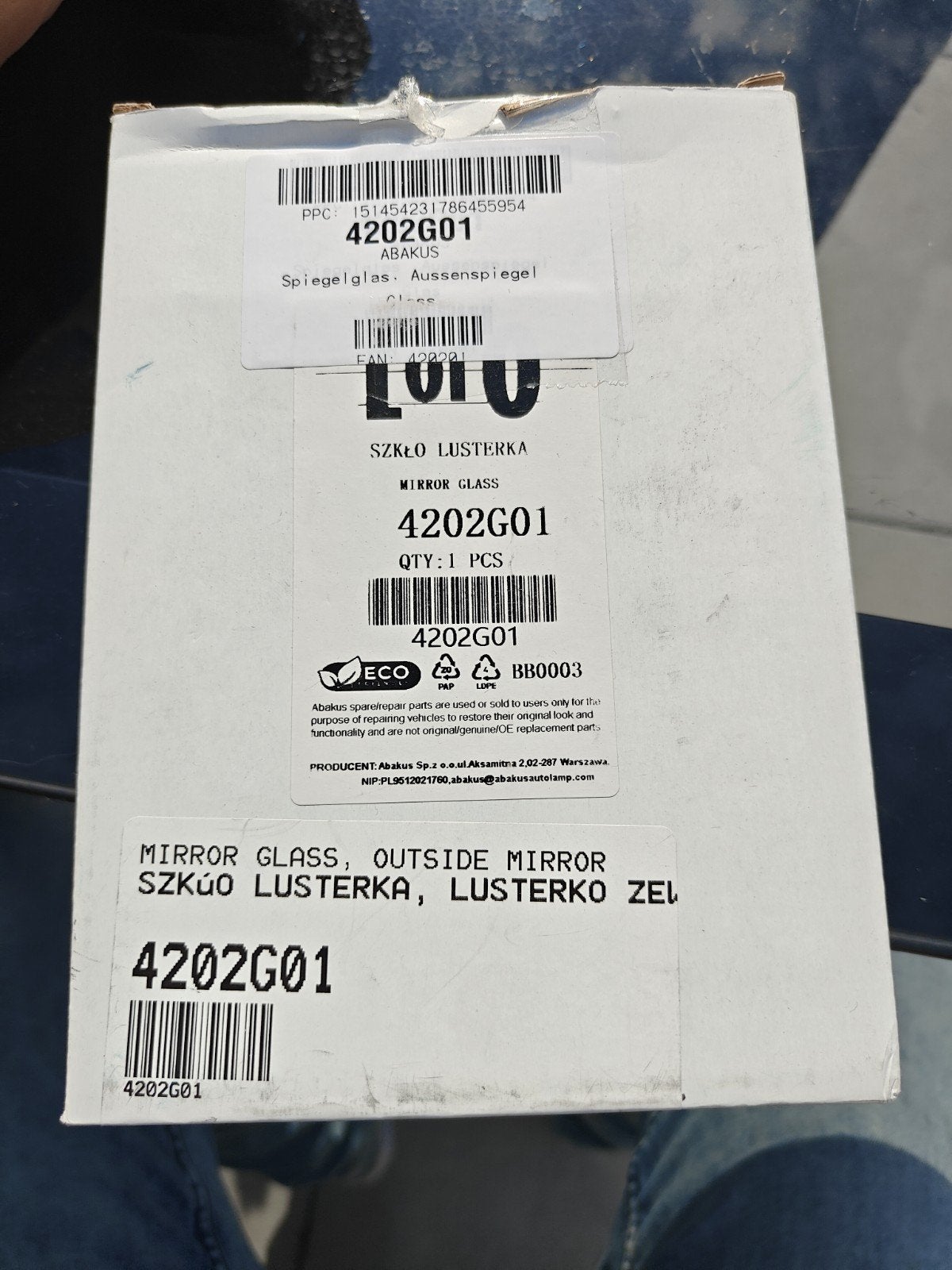 Abakus Spiegelglas links - Porsche Cayenne / VW Touareg, Ophalen of Verzenden, Nieuw, Porsche