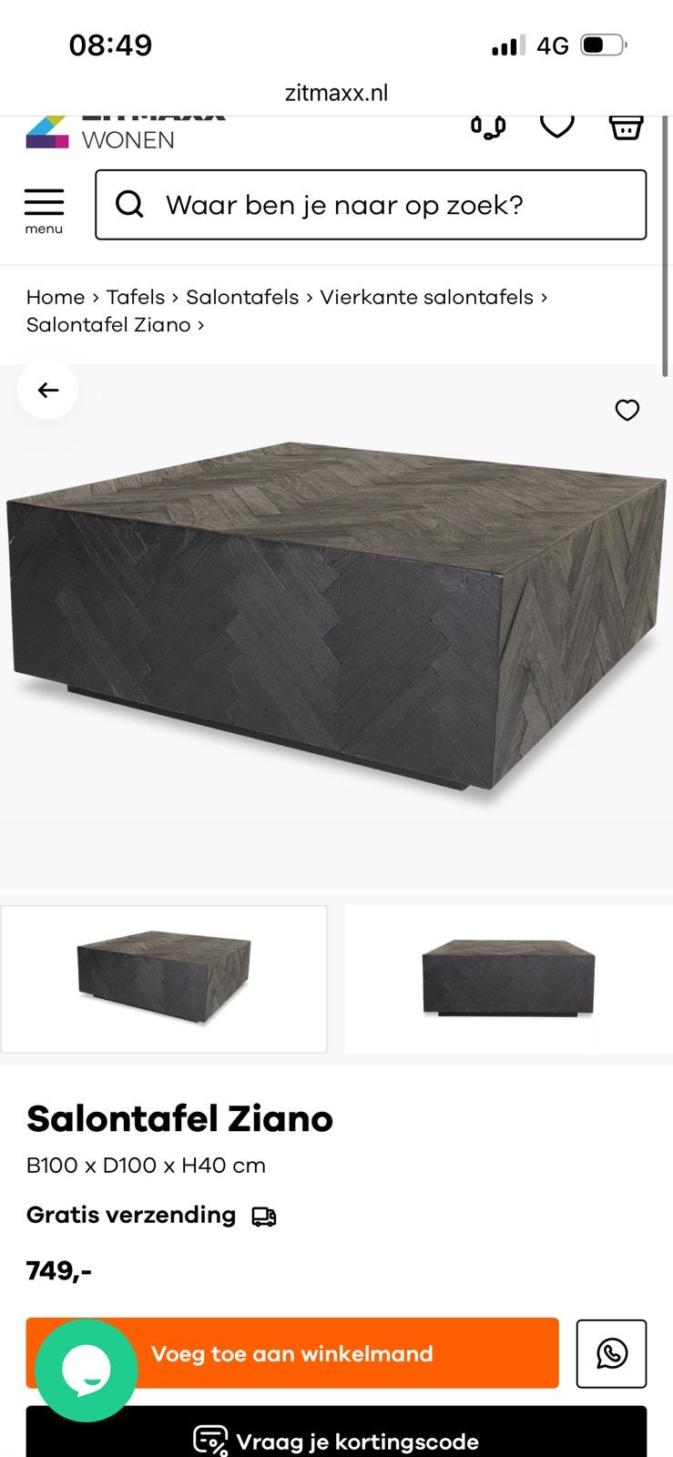 Bloktafel, Ophalen, Zo goed als nieuw, Eenpersoons