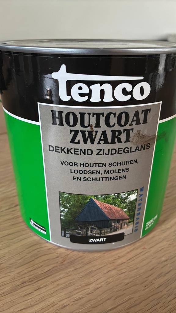 Tenco houtcoat zwart, Ophalen, Zwart, Nieuw, Verf