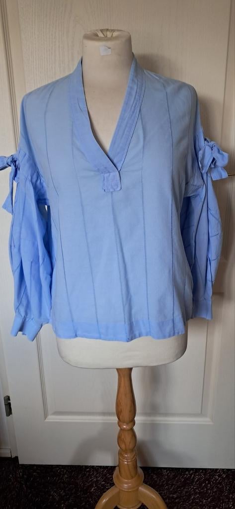 Scotch&Soda blauwe blouse maat S met striklint mouwen, Scotch&Soda, Blauw, Onbekend, Ophalen of Verzenden