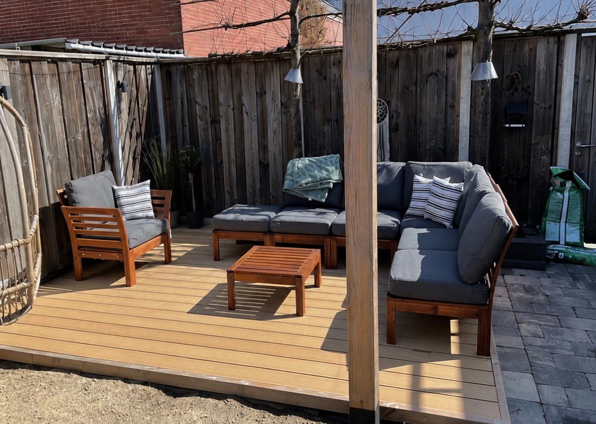 Tuinset - loungeset  IKEA ÄPPLARÖ Modulaire, Ophalen, Hardhout, Bank, Meer dan 8 zitplaatsen
