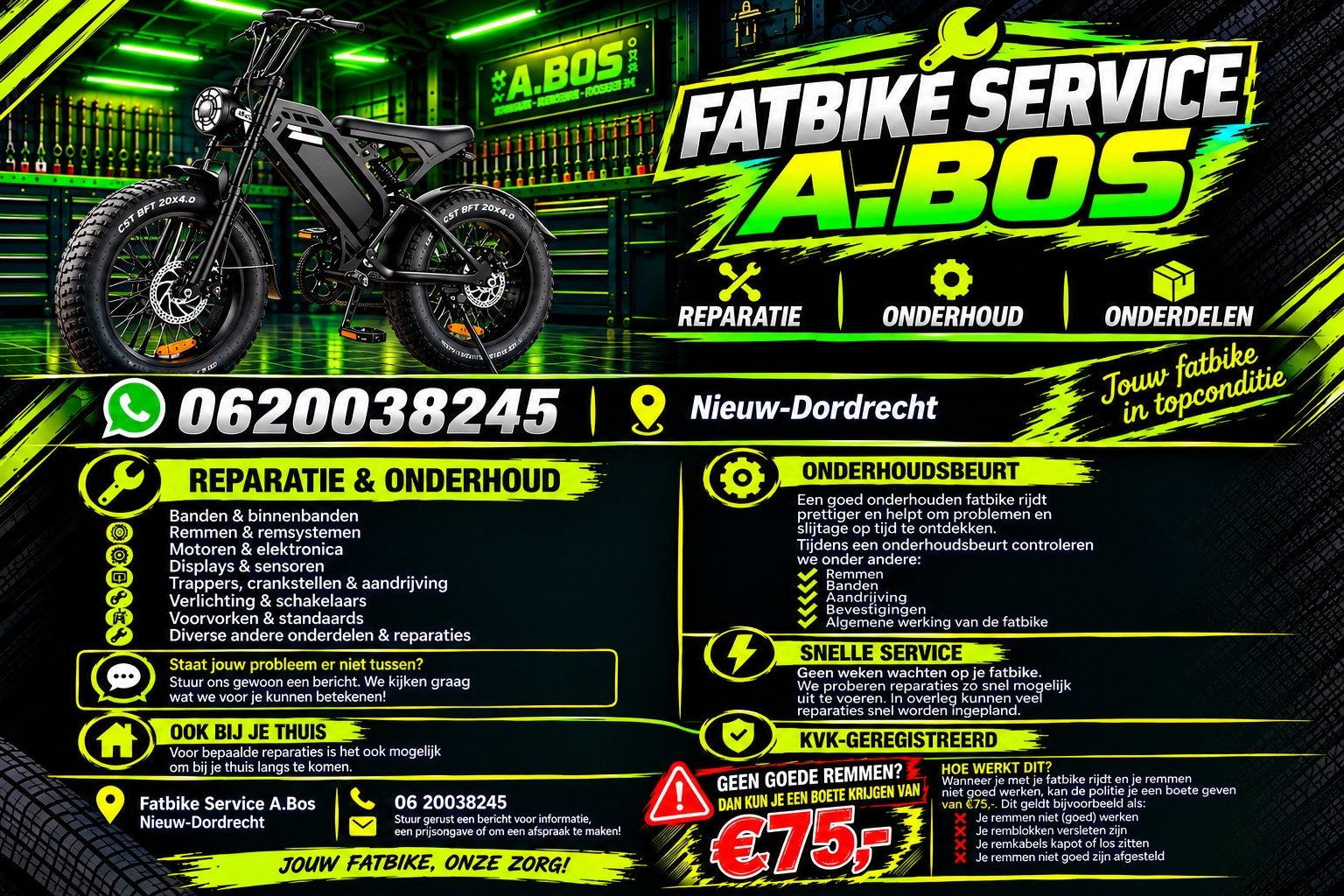Fatbike reparatie en onderhoud, Fietsen en Brommers, Ophalen of Verzenden