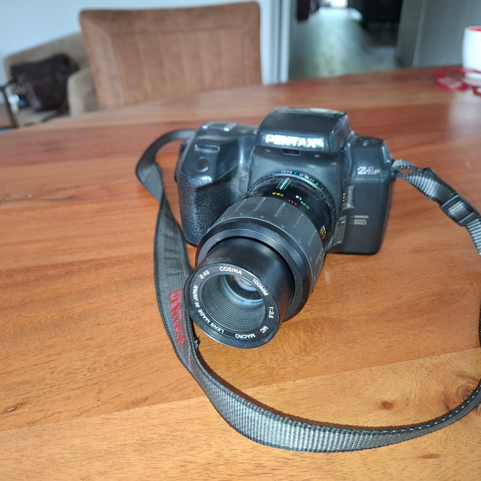 Pentax Z-1p spiegelreflexcamera met Cosina 100mm macro lens, Ophalen of Verzenden