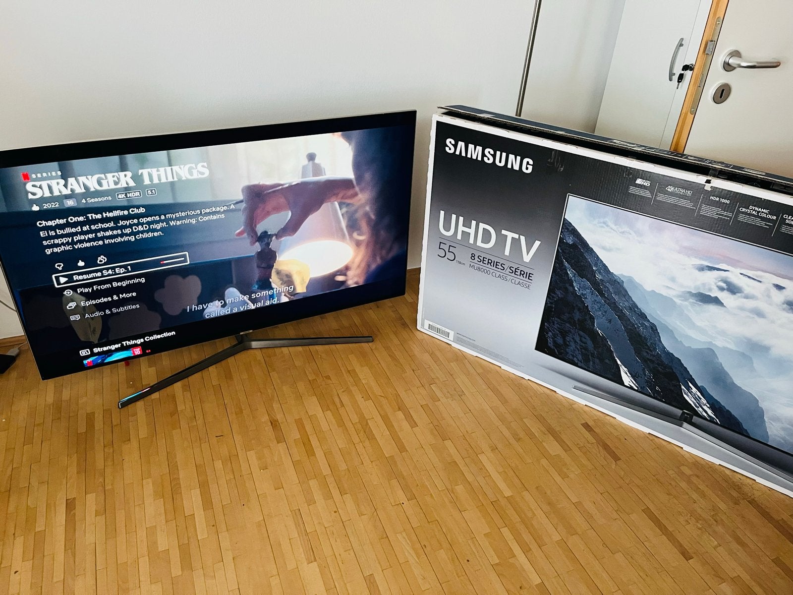 Samsung UHD TV 55 inch - Beeldscherm defect, geluid werkt, Ophalen, LED, Samsung, 4k (UHD)