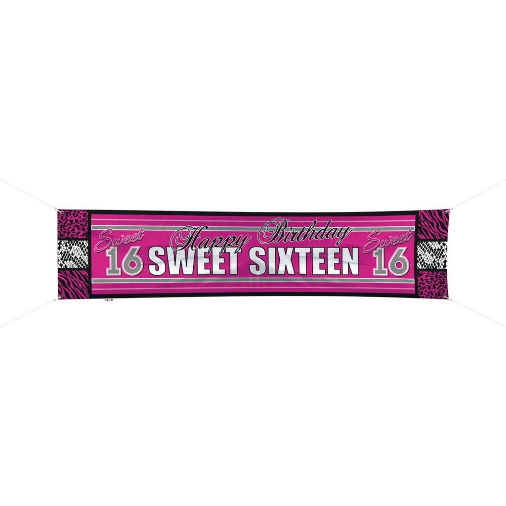 Gevelbanner / spandoek sweet 16 (61180), Verjaardag, Nieuw, Ophalen of Verzenden, A