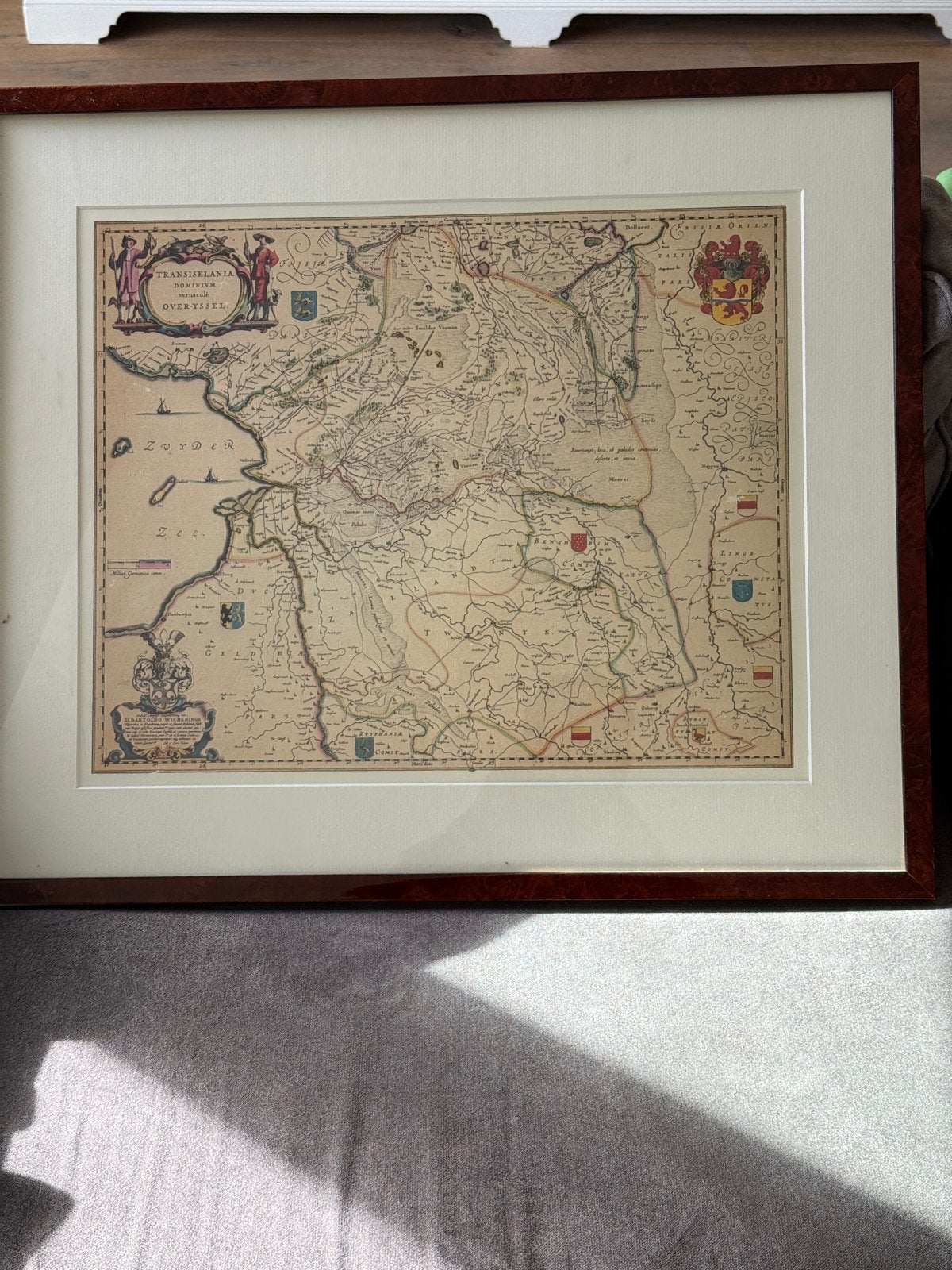 Antieke Landkaart Overijssel & Drenthe – Blaeu (ca. 1640), Voor 1800, Ophalen of Verzenden, Nederland, Landkaart
