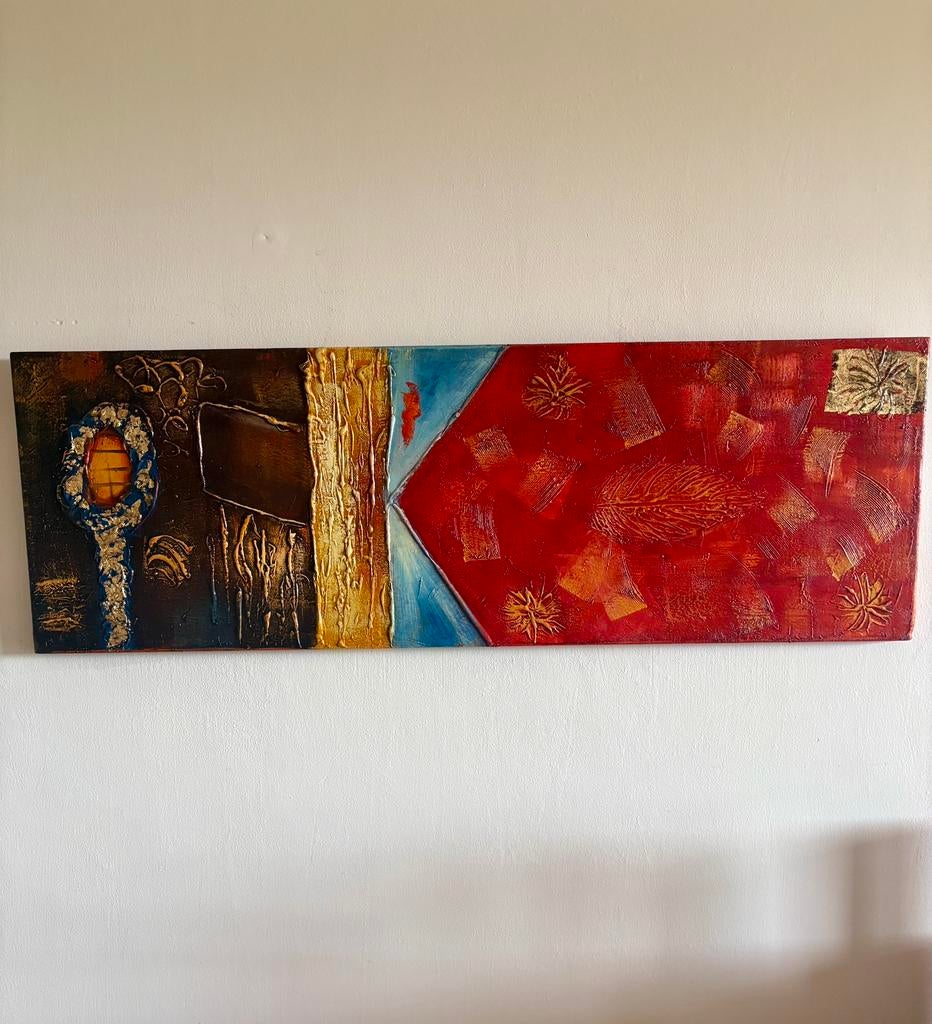 ABSTACT SCHILDERIJ MET 3 D EFFECT, Ophalen of Verzenden