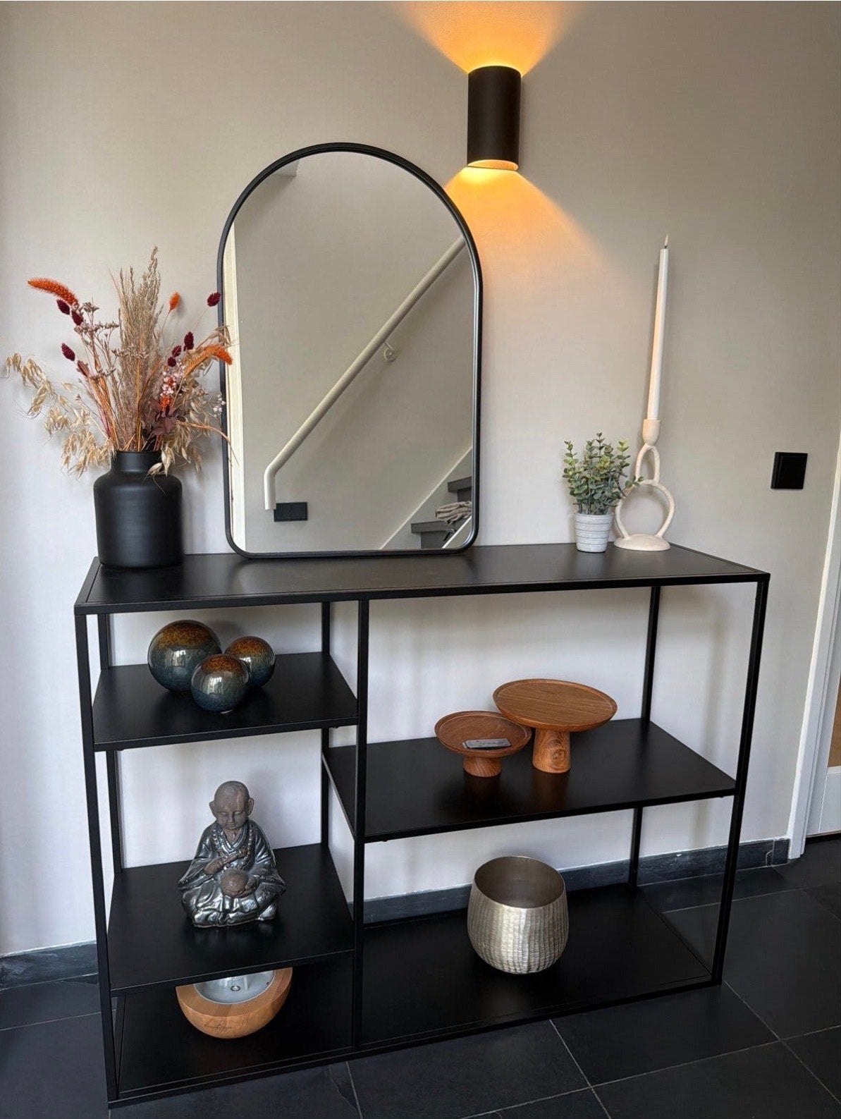 Zwart metalen dressoir, Huis en Inrichting, Kasten | Dressoirs, Ophalen, Zo goed als nieuw
