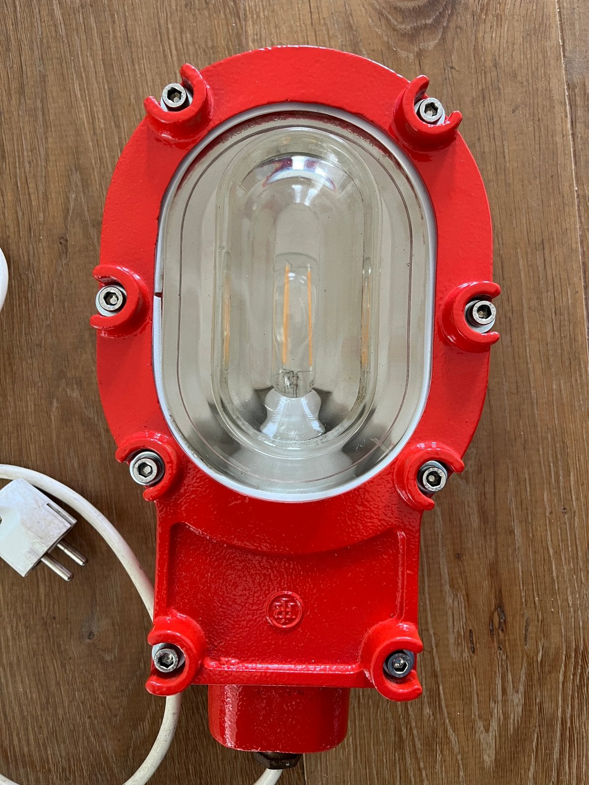 Mooie industriële lamp van Industria Rotterdam, Ophalen, Rood, E27 (groot), Overige merken