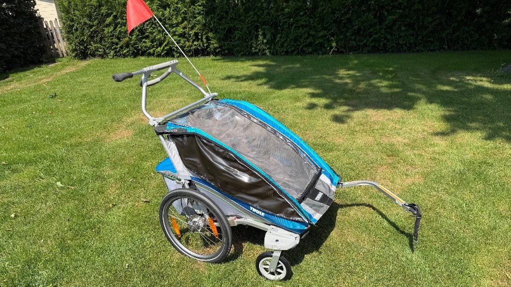 Thule Chariot CX2 2-persoons fietskar/kinderwagen (2019) blw, Fietsen en Brommers, Ophalen, Opvouwbaar, Zo goed als nieuw, 40 tot 60 kg