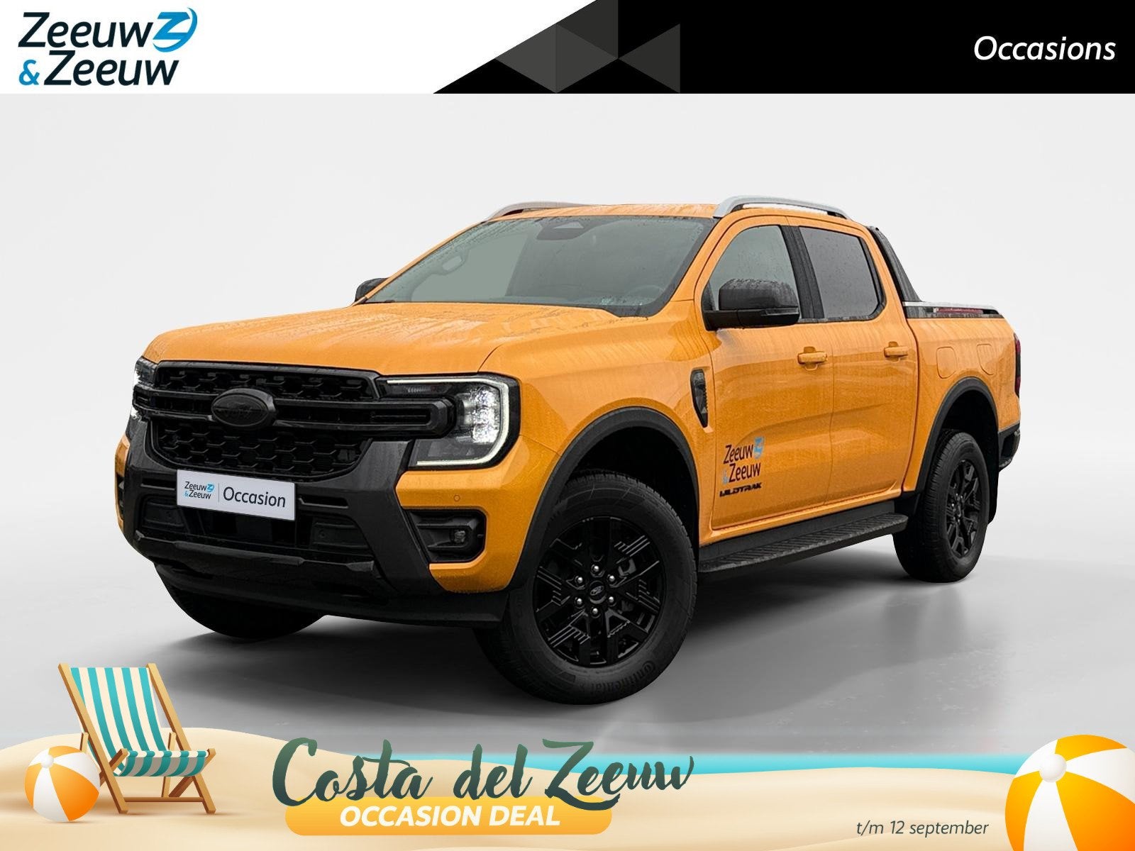 Ford Ranger Wildtrak 2.3 PHEV 279pk 10-traps automaat | Hand, Auto's, Bestelauto's, Automaat, Stof, Gebruikt, Zwart
