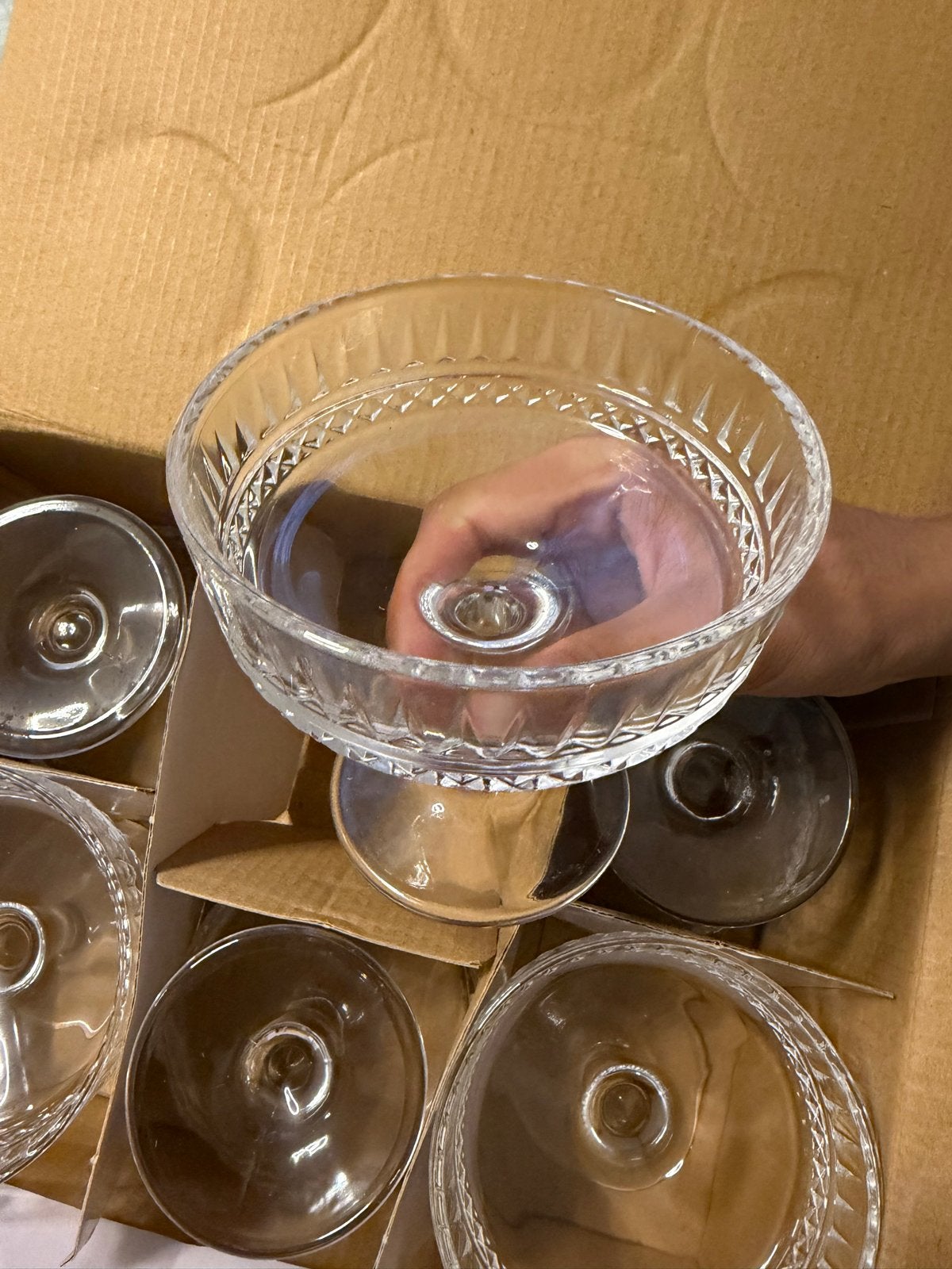 Set van 6 glazen dessert- of ijscoupes, Antiek en Kunst, Antiek | Glas en Kristal, Ophalen