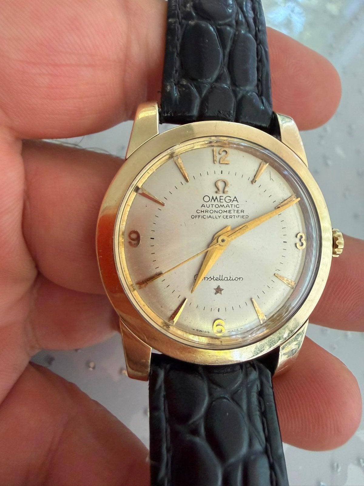 Vintage Omega Constellation Goud - DEFECT, Sieraden, Tassen en Uiterlijk, Horloges | Heren, Ophalen of Verzenden, Omega, Goud