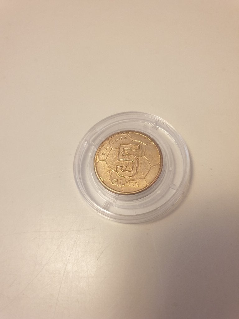 5 gulden munt in kunststof box, Postzegels en Munten, Munten | Nederland, Ophalen of Verzenden, Koningin Beatrix, 5 gulden