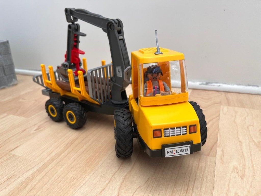 Playmobil Houttransport met kraan - 6813, Gebruikt, Complete set, Voertuig, Ophalen of Verzenden