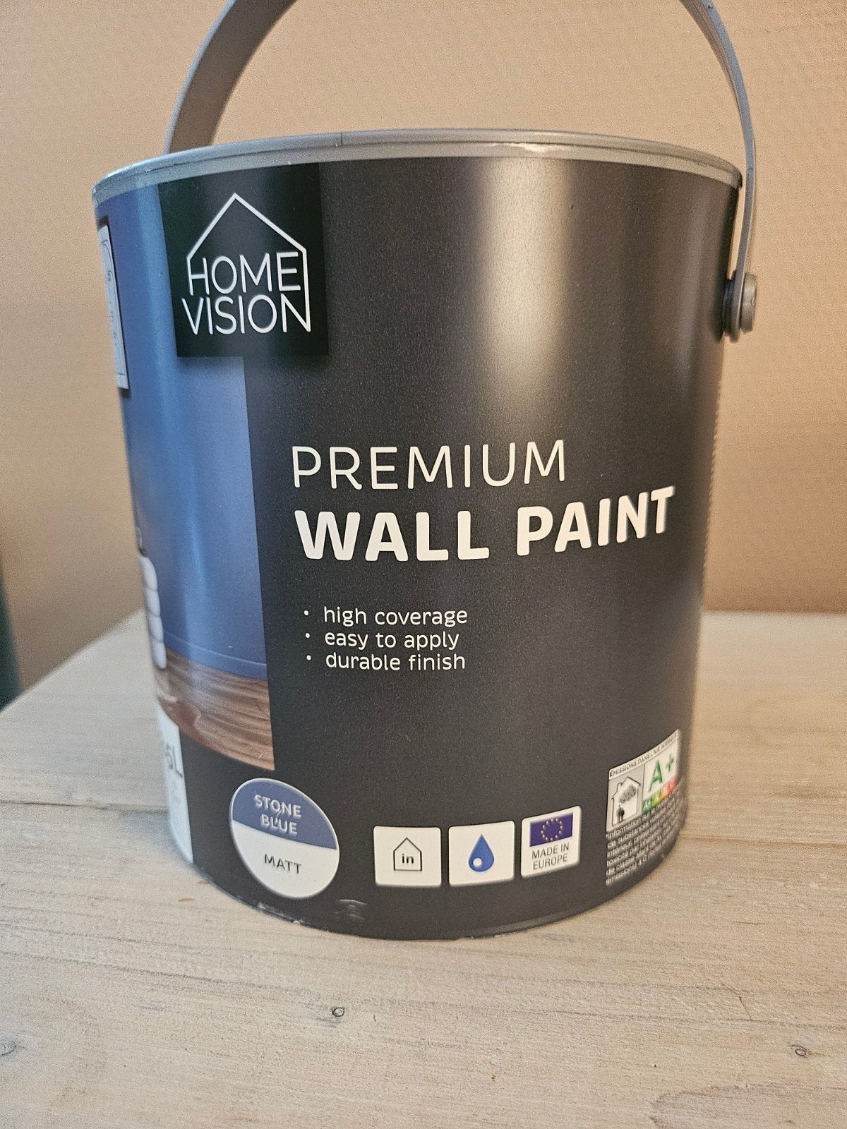 Nieuw-Stone blue Premium verf van Home Vision, Ophalen of Verzenden, Nieuw, Blauw