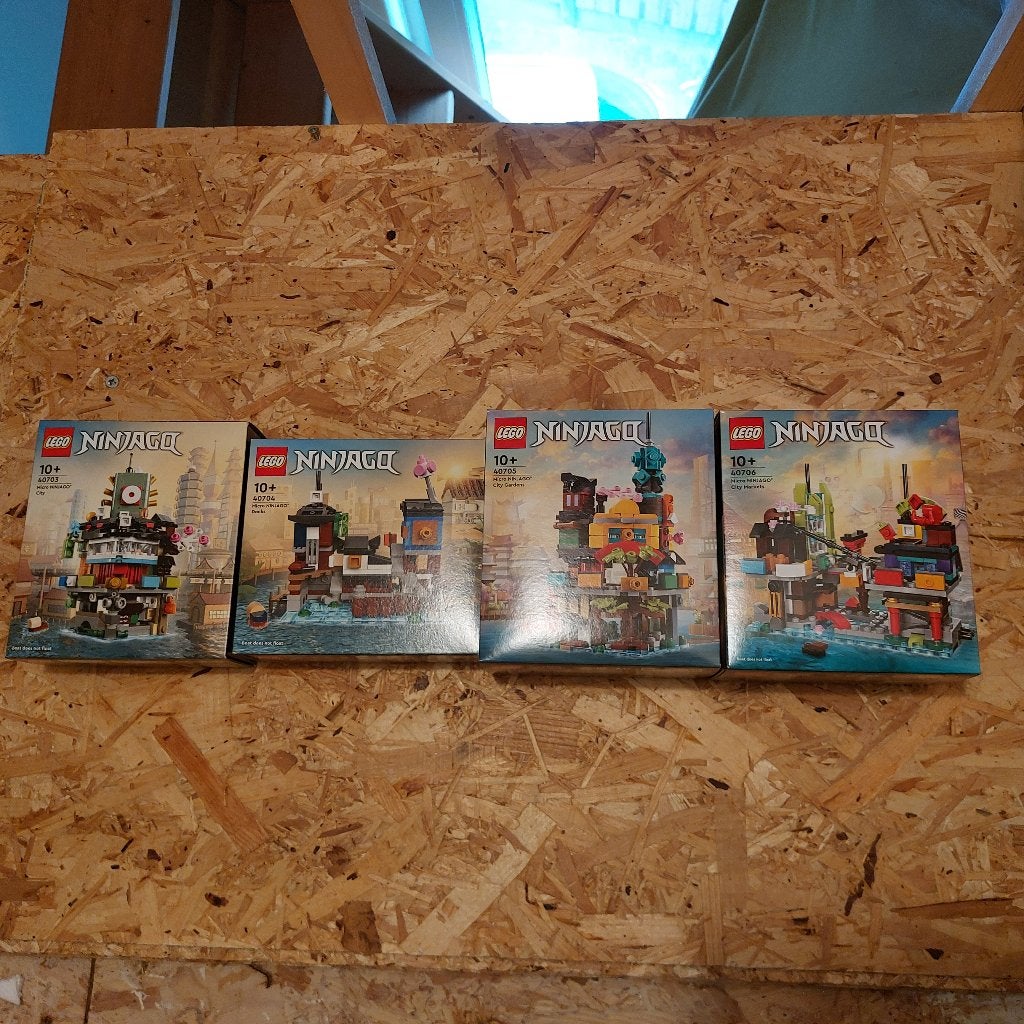 Lego ninjago micro city 40703 + 40704 + 40705 + 40706, Ophalen of Verzenden, Nieuw, Ongeopend/sealed