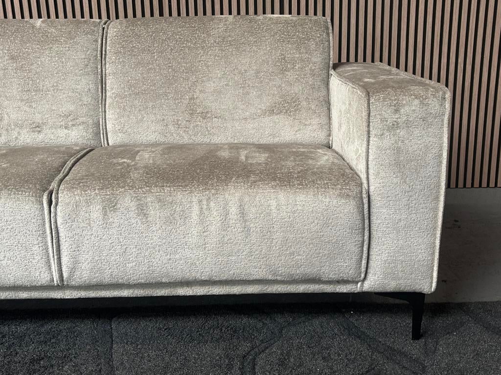 GRATIS LEVERING Luxe Tweezits Bank Beige 190x85 SHOWMODEL, 150 tot 200 cm, 75 tot 100 cm, Ophalen of Verzenden, Rechte bank