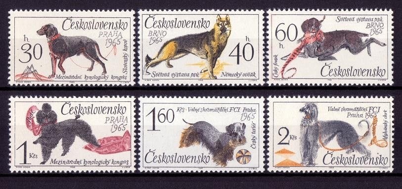 Tsjechoslowakije, Dieren, Honden, Mi. 1542-1547 postfris, Verzenden, Overige landen, Postfris