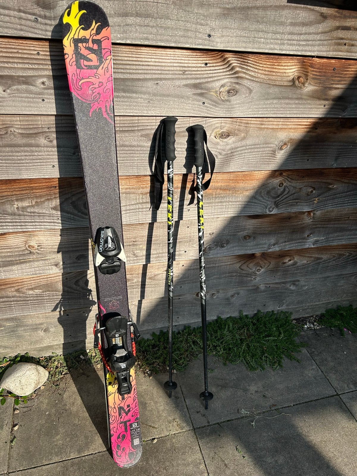 Salomon Kinderski 130 cm met Leki stokken, Sport en Fitness, Gebruikt, 100 tot 140 cm, Skiën, Ski's