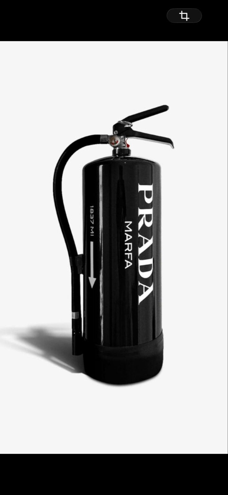 Prada Marfa Brandblusser Decoratie, Huis en Inrichting, Ophalen, Zwart, Nieuw, Metaal