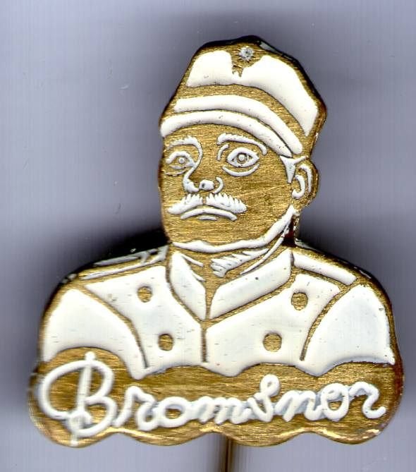 Bromsnor wit op koper TV/strip speldje ( T_006), Verzamelen, Speldjes, Pins en Buttons, Verzenden, Zo goed als nieuw, Figuurtje