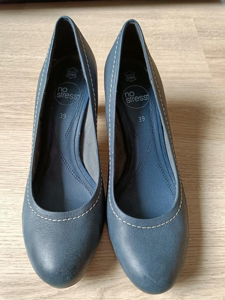 No Stress leren pumps maat 39, Pumps, Blauw, Ophalen of Verzenden, Zo goed als nieuw