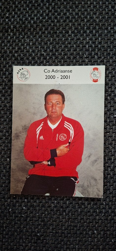 Spelerskaart met handtekening; Co Adriaanse # Ajax, Ophalen of Verzenden, Gebruikt, Ajax, Spelerskaart