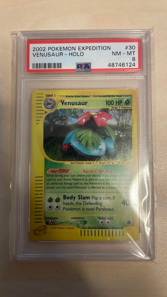 Expedition Venusaur - PSA 8, Hobby en Vrije tijd, Verzamelkaartspellen | Pokémon, Ophalen of Verzenden, Zo goed als nieuw, Losse kaart