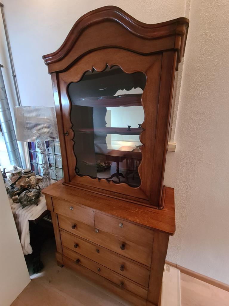 Antiek Frans mahonie houten zilver/ buffetkast, Ophalen
