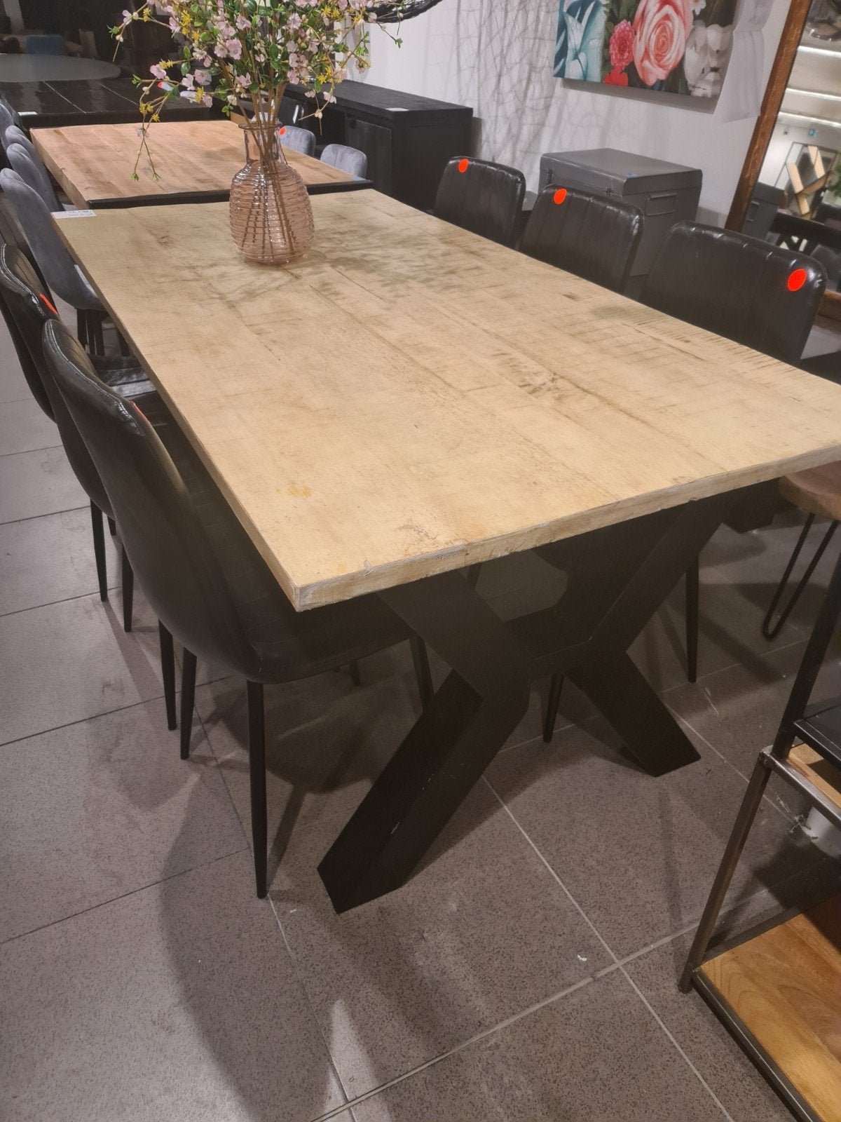 nieuwe eettafel 188x93cm kruispoot €175, Ophalen, Hout, ., Nieuw