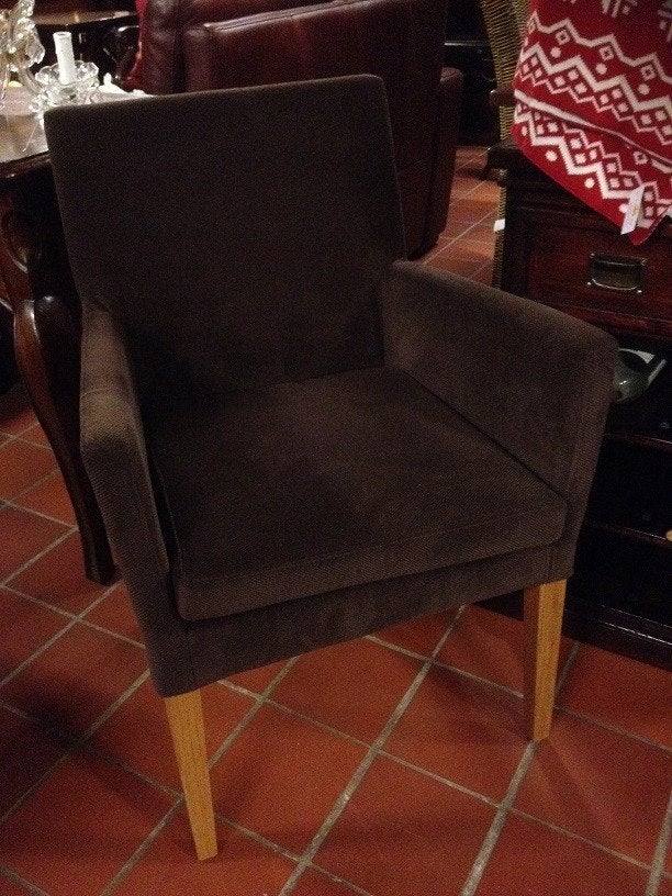4x STOFFEN ARMSTOEL - BRUINE STOEL - RIBSTOF – Flamant, Ophalen, Hout, Vier, Info@houseofcoco.nl