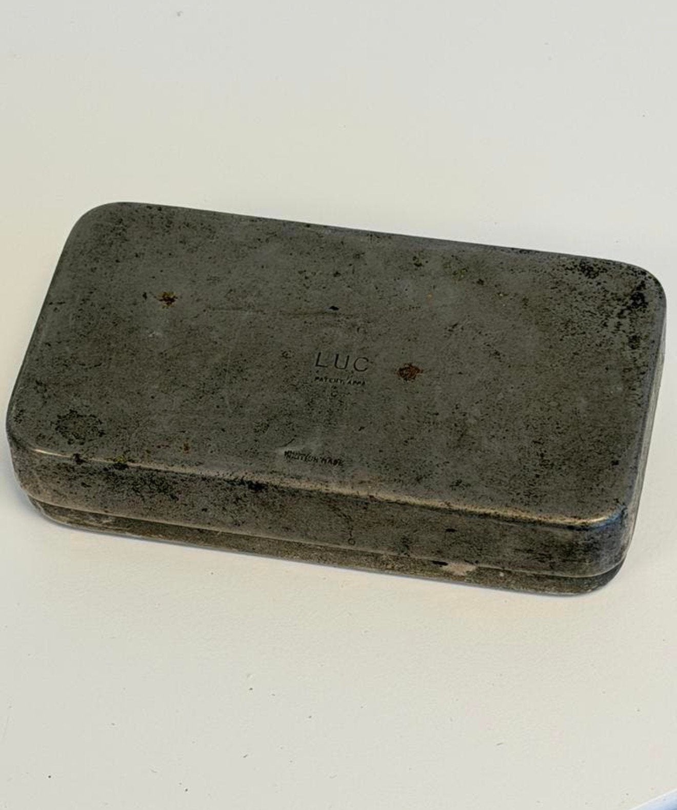Antiek Glazen glas Medische Injectiespuit in blik 1940 LUC, Ophalen of Verzenden