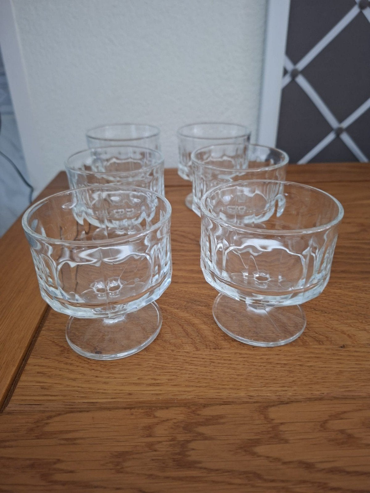 Set van 6 vintage ijscoupes van glas, Antiek en Kunst, Antiek | Glas en Kristal, Ophalen